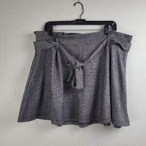 Vylette Womens Gray Comfort High Waisted Pleated Paper Bag Skirt Size XXL‎